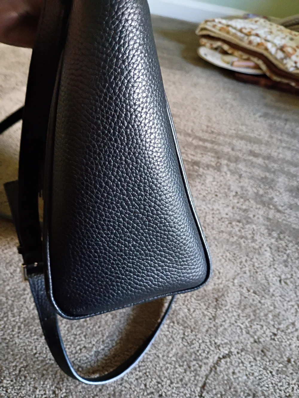 Kate Spade Black Pebbled Leather Satchel with Tassel